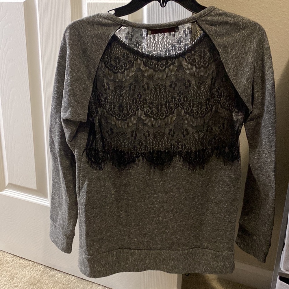 Lace back sweater